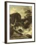 A Waterfall (Cascade)-Jan van Kessel-Framed Art Print