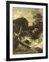 A Waterfall (Cascade)-Jan van Kessel-Framed Art Print