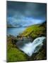 A Waterfall Cascading into the Vestmannasund, Oyrargjogv, Vagar Island, Faroe Islands, Denmark, Eur-Kimberley Coole-Mounted Photographic Print