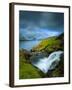 A Waterfall Cascading into the Vestmannasund, Oyrargjogv, Vagar Island, Faroe Islands, Denmark, Eur-Kimberley Coole-Framed Photographic Print