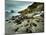 A Waterfall Cascading over the Black Sand Beach of Bour into the Sorvagsfjorour, Vagar Island, Faro-Kimberley Coole-Mounted Photographic Print