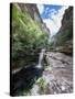 A Waterfall in a Gorge in Chapada Diamantina National Park-Alex Saberi-Stretched Canvas