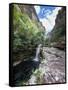 A Waterfall in a Gorge in Chapada Diamantina National Park-Alex Saberi-Framed Stretched Canvas