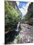 A Waterfall in a Gorge in Chapada Diamantina National Park-Alex Saberi-Mounted Photographic Print