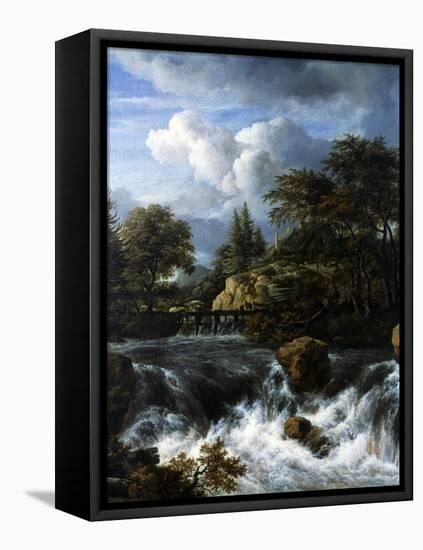 A Waterfall in a Rocky Landscape, 1660-70-Jacob van Ruisdael-Framed Stretched Canvas