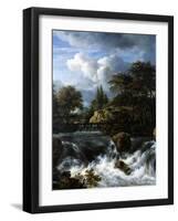 A Waterfall in a Rocky Landscape, 1660-70-Jacob van Ruisdael-Framed Giclee Print