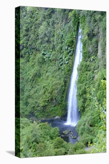 A waterfall on Chiloe Island, Northern Patagonia, Chile, South America-Alex Robinson-Stretched Canvas