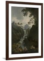 A Waterfall with Bathers, C.1800-17-Julius Caesar Ibbetson-Framed Giclee Print