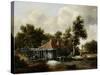 A Watermill-Meindert Hobbema-Stretched Canvas