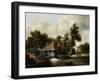 A Watermill-Meindert Hobbema-Framed Art Print