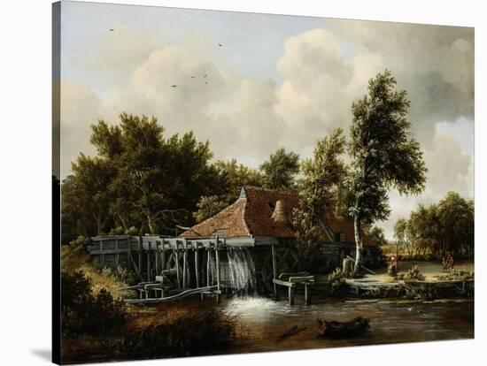 A Watermill-Meindert Hobbema-Stretched Canvas