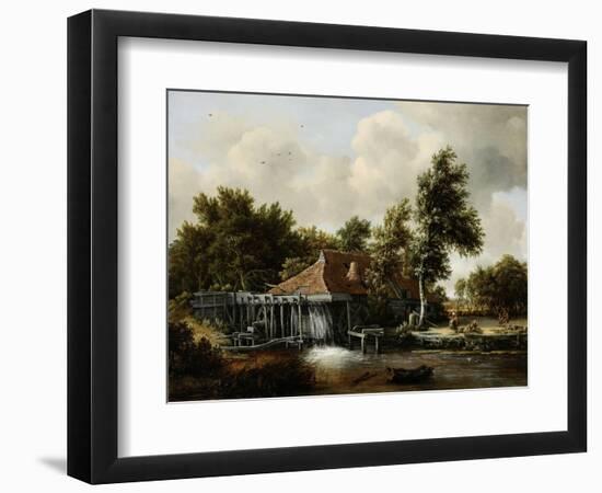 A Watermill-Meindert Hobbema-Framed Art Print