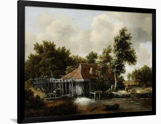 A Watermill-Meindert Hobbema-Framed Art Print