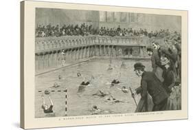 A Waterpolo Match at the Crown Baths-null-Stretched Canvas