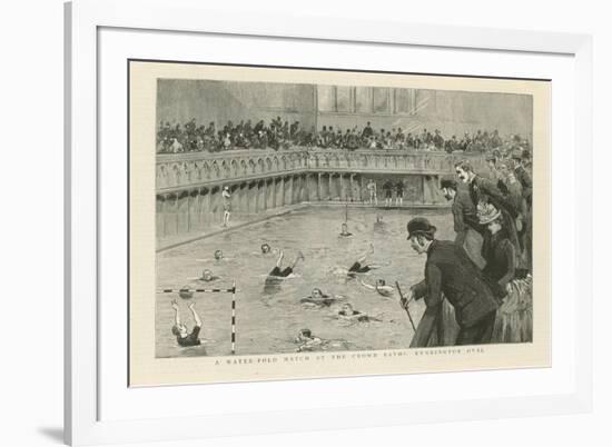 A Waterpolo Match at the Crown Baths-null-Framed Giclee Print