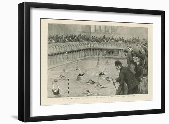 A Waterpolo Match at the Crown Baths-null-Framed Giclee Print