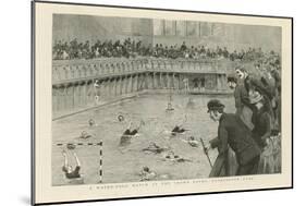 A Waterpolo Match at the Crown Baths-null-Mounted Giclee Print