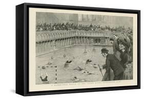 A Waterpolo Match at the Crown Baths-null-Framed Stretched Canvas