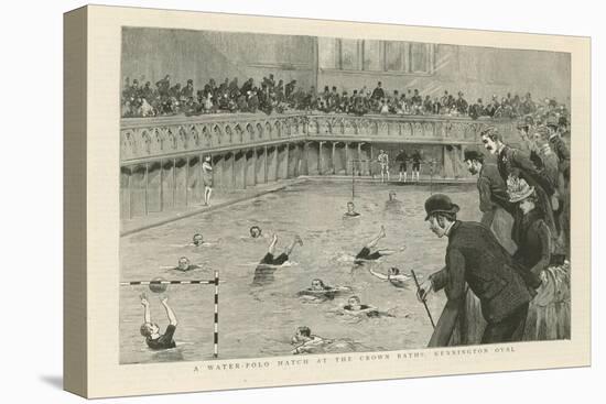 A Waterpolo Match at the Crown Baths-null-Stretched Canvas