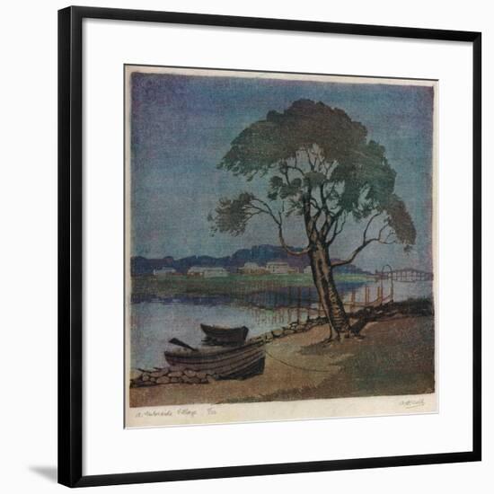 'A Waterside Village', c1921-Archibald Bertram Webb-Framed Giclee Print