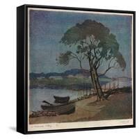 'A Waterside Village', c1921-Archibald Bertram Webb-Framed Stretched Canvas