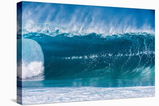 A wave at the famous Banzai Pipeline, North Shore, Oahu, Hawaii-Mark A Johnson-Stretched Canvas