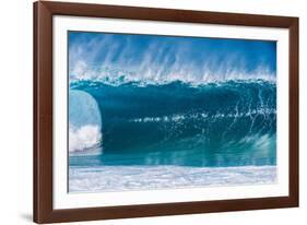 A wave at the famous Banzai Pipeline, North Shore, Oahu, Hawaii-Mark A Johnson-Framed Photographic Print