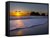 A Wave Rolls Up the Beach at Sunset at La Push, Washington, USA-Gary Luhm-Framed Stretched Canvas