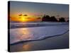 A Wave Rolls Up the Beach at Sunset at La Push, Washington, USA-Gary Luhm-Stretched Canvas