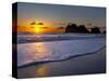 A Wave Rolls Up the Beach at Sunset at La Push, Washington, USA-Gary Luhm-Stretched Canvas