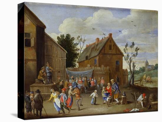 A Wedding Feast in a Courtyard of an Inn-Jan van Kessel the Elder-Stretched Canvas