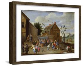 A Wedding Feast in a Courtyard of an Inn-Jan van Kessel the Elder-Framed Giclee Print