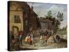 A Wedding Feast in the Courtyard of a Village Inn-Jan van Kessel-Stretched Canvas