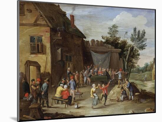 A Wedding Feast in the Courtyard of a Village Inn-Jan van Kessel-Mounted Giclee Print