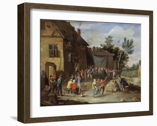 A Wedding Feast in the Courtyard of a Village Inn-Jan van Kessel the Elder-Framed Giclee Print
