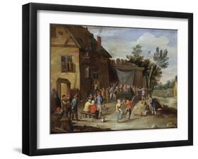 A Wedding Feast in the Courtyard of a Village Inn-Jan van Kessel the Elder-Framed Giclee Print