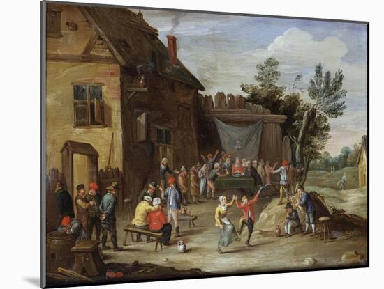 A Wedding Feast in the Courtyard of a Village Inn-Jan van Kessel the Elder-Mounted Giclee Print