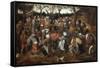 A Wedding Feast with Peasants Dancing-Pieter Bruegel the Elder-Framed Stretched Canvas