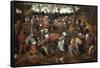 A Wedding Feast with Peasants Dancing-Pieter Bruegel the Elder-Framed Stretched Canvas
