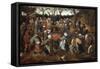 A Wedding Feast with Peasants Dancing-Pieter Bruegel the Elder-Framed Stretched Canvas