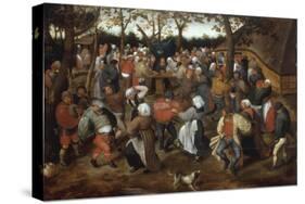A Wedding Feast with Peasants Dancing-Pieter Bruegel the Elder-Stretched Canvas