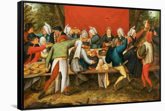A Wedding Feast-Pieter Brueghel the Younger-Framed Stretched Canvas