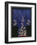 A Wedding Furisode of Midnight Blue Satin, Embroidered with Pine Trees in Couched Gilt Threads,…-null-Framed Giclee Print