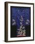 A Wedding Furisode of Midnight Blue Satin, Embroidered with Pine Trees in Couched Gilt Threads,…-null-Framed Giclee Print