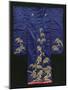 A Wedding Furisode of Midnight Blue Satin, Embroidered with Pine Trees in Couched Gilt Threads,…-null-Mounted Giclee Print