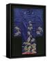 A Wedding Furisode of Midnight Blue Satin, Embroidered with Pine Trees in Couched Gilt Threads,…-null-Framed Stretched Canvas