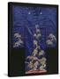 A Wedding Furisode of Midnight Blue Satin, Embroidered with Pine Trees in Couched Gilt Threads,…-null-Stretched Canvas