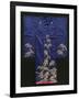 A Wedding Furisode of Midnight Blue Satin, Embroidered with Pine Trees in Couched Gilt Threads,…-null-Framed Giclee Print