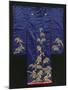 A Wedding Furisode of Midnight Blue Satin, Embroidered with Pine Trees in Couched Gilt Threads,…-null-Mounted Giclee Print