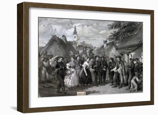 A Wedding in the Village-null-Framed Giclee Print